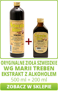 Zestaw Oryginalne zioła szwedzkie wg Marii Treben Nalewka 500ml+200ml